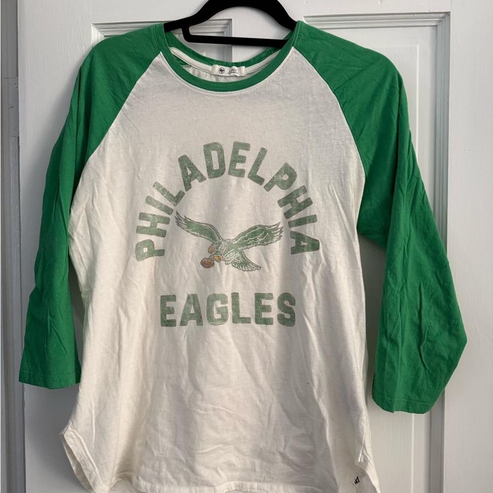 47 Women's Philadelphia Eagles Green and White Top